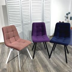 Стул CHILLI-Q SQUARE розовый #15, велюр / белый каркас, 4 шт./1 к, М-City в Лесном - lesnoy.mebel24.online | фото 5