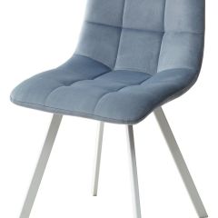 Стул CHILLI SQUARE G108-56 пудровый синий, велюр/ белый каркас М-City в Лесном - lesnoy.mebel24.online | фото