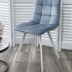 Стул CHILLI SQUARE G108-56 пудровый синий, велюр/ белый каркас М-City в Лесном - lesnoy.mebel24.online | фото 6