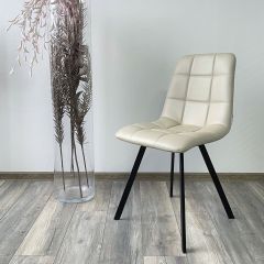 Стул CHILLI SQUARE HK017-02 серо-бежевый, PU/ черный каркас М-City в Лесном - lesnoy.mebel24.online | фото 2
