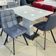 Стул CHILLI SQUARE HK017-09 серо-черничный, PU/ черный каркас М-City в Лесном - lesnoy.mebel24.online | фото 6