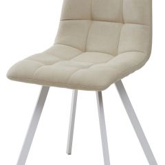 Стул CHILLI SQUARE UF860-01B бежевый, ткань/ белый каркас М-City в Лесном - lesnoy.mebel24.online | фото