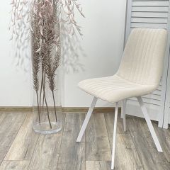 Стул ELVIS WZ2042-01 молочный фактурный велюр / белый каркас М-City в Лесном - lesnoy.mebel24.online | фото 5