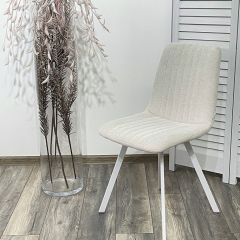 Стул ELVIS WZ2042-18 белая галька фактурный велюр / белый каркас М-City в Лесном - lesnoy.mebel24.online | фото