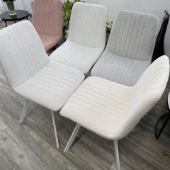 Стул ELVIS WZ2042-18 белая галька фактурный велюр / белый каркас М-City в Лесном - lesnoy.mebel24.online | фото 6