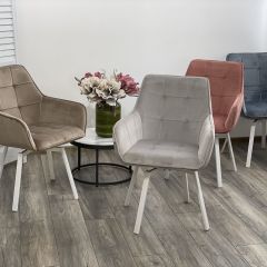 Стул MAVERICK 360 град. поворот. BLUVEL-40 BEIGE/ белый каркас, М-City в Лесном - lesnoy.mebel24.online | фото 3