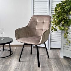 Стул MAVERICK 360 град. поворот. BLUVEL-40 BEIGE/ черный каркас, М-City в Лесном - lesnoy.mebel24.online | фото 5