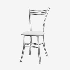 Стул "Увертюра", кож.зам - Далас вайт/ножки хром (4шт) в Лесном - lesnoy.mebel24.online | фото