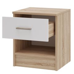 БЕАТРИС Тумба прикроватная (Дуб Сонома/Белый глянец) в Лесном - lesnoy.mebel24.online | фото 2