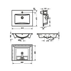 Умывальник мебельный "Quadro 60" Sanita Luxe в Лесном - lesnoy.mebel24.online | фото 4