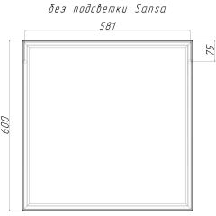 Зеркало Corsica 600х600 black без подсветки Sansa (SB1064Z) в Лесном - lesnoy.mebel24.online | фото 4