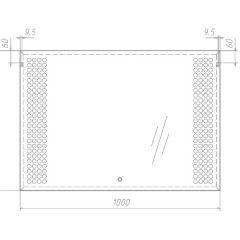 Зеркало Cosmo 100 alum с подсветкой Sansa (SC1004Z) в Лесном - lesnoy.mebel24.online | фото 7