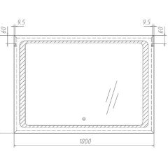 Зеркало Galaxy 100 alum с подсветкой Sansa (SG1008Z) в Лесном - lesnoy.mebel24.online | фото 7