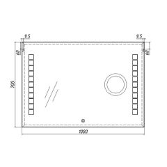 Зеркало Quadro 100 alum (линза) с подсветкой Sansa (SQL1030Z) в Лесном - lesnoy.mebel24.online | фото 8