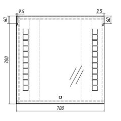 Зеркало Quadro 70 alum с подсветкой Sansa (SQ1016Z) в Лесном - lesnoy.mebel24.online | фото 6