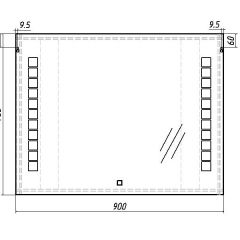 Зеркало Quadro 90 alum с подсветкой Sansa (SQ1018Z) в Лесном - lesnoy.mebel24.online | фото 7