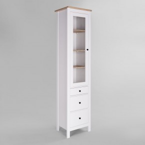 2.08.07.120.14 САГА шкаф с витриной 50 белый/ясень RU в Лесном - lesnoy.mebel24.online | фото