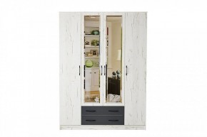 БЕАТРИС Шкаф Квадро (дуб крафт белый/антрацит) в Лесном - lesnoy.mebel24.online | фото
