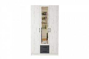 БЕАТРИС Шкаф Трио (дуб крафт белый/антрацит) в Лесном - lesnoy.mebel24.online | фото