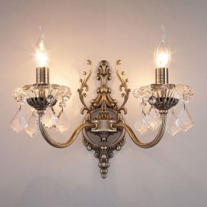 Бра Eurosvet Elisha 3281/2 античная бронза/прозрачный хрусталь Strotskis в Лесном - lesnoy.mebel24.online | фото 2