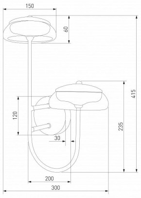 Бра Eurosvet Fungo 50388/2 LED черный в Лесном - lesnoy.mebel24.online | фото 5