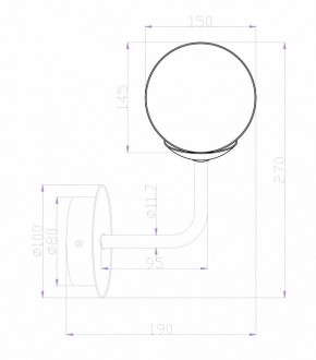 Бра Maytoni Erich MOD221-WL-01-G в Лесном - lesnoy.mebel24.online | фото 2