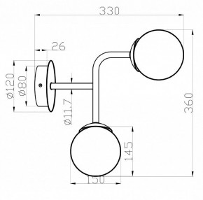 Бра Maytoni Erich MOD221-WL-02-G в Лесном - lesnoy.mebel24.online | фото 3