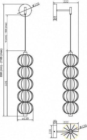 Бра Maytoni Golden Cage MOD216WL-L10G3K в Лесном - lesnoy.mebel24.online | фото 2