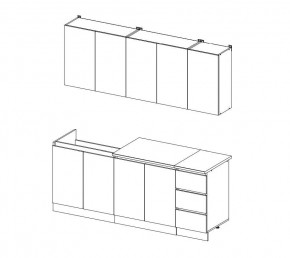 ЧЕЛСИ Кухонный гарнитур 2,0 м (Графит) в Лесном - lesnoy.mebel24.online | фото 4
