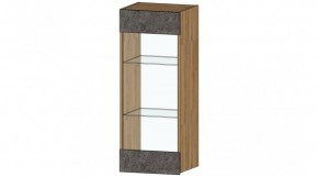 ДАЛЛАС Шкаф со стеклом (цемент темный) в Лесном - lesnoy.mebel24.online | фото