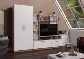 ДАРЬЯ Гостиная (Дуб вотан/Белый глянец) модульная в Лесном - lesnoy.mebel24.online | фото