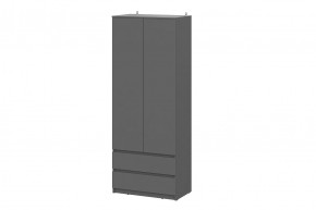 ДЕНВЕР Шкаф двухстворчатый с ящиками (Графит серый) в Лесном - lesnoy.mebel24.online | фото