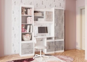 Детская Паскаль (модульная) белый/цемент светлый в Лесном - lesnoy.mebel24.online | фото 4