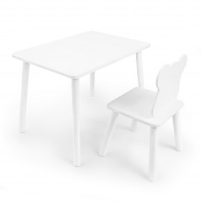 Детский комплект стол и стул «Мишка» Rolti Baby (белый/белый, массив березы/мдф) в Лесном - lesnoy.mebel24.online | фото 1