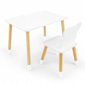 Детский комплект стол и стул «Мишка» Rolti Baby (белый/береза, массив березы/мдф) в Лесном - lesnoy.mebel24.online | фото