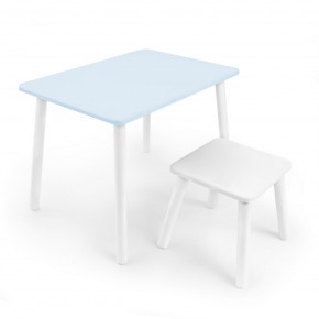 Детский комплект стол и табурет Rolti Baby (голубая столешница/белое сиденье/белые ножки) в Лесном - lesnoy.mebel24.online | фото