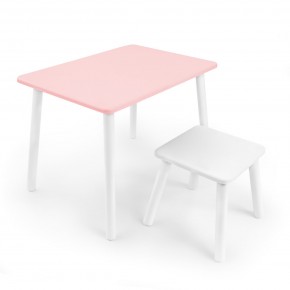 Детский комплект стол и табурет Rolti Baby (розовая столешница/белое сиденье/белые ножки) в Лесном - lesnoy.mebel24.online | фото