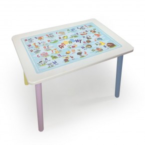 Детский стол с накладкой Алфавит (Белый/Цветной) в Лесном - lesnoy.mebel24.online | фото 2