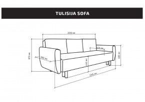Диван-кровать Тулисия пастельно-голубой, ткань рогожка в Лесном - lesnoy.mebel24.online | фото 3