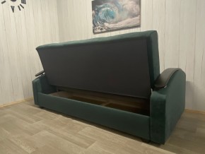 Диван Престиж-16 (НПБ+МДФ) велюр Sensey bottle green в Лесном - lesnoy.mebel24.online | фото 2