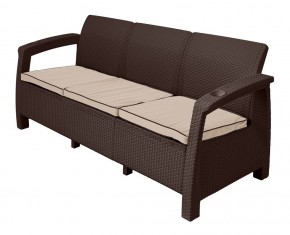 Диван Yalta Premium Sofa 3 Set (Ялта) шоколадный (+подушки под спину) в Лесном - lesnoy.mebel24.online | фото 1