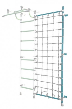 Дополнительная стойка к пристенному ДСК Pastel с сеткой для лазания, цв. бирюзовый в Лесном - lesnoy.mebel24.online | фото