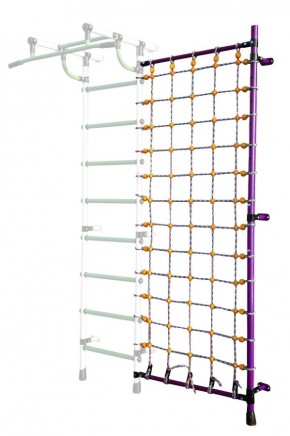 Дополнительная стойка к пристенному ДСК с сеткой для лазания, цв. фиолетовый в Лесном - lesnoy.mebel24.online | фото