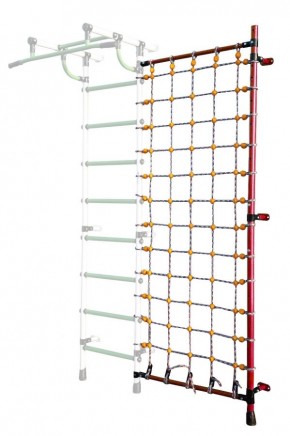 Дополнительная стойка к пристенному ДСК с сеткой для лазания, цв. красный в Лесном - lesnoy.mebel24.online | фото