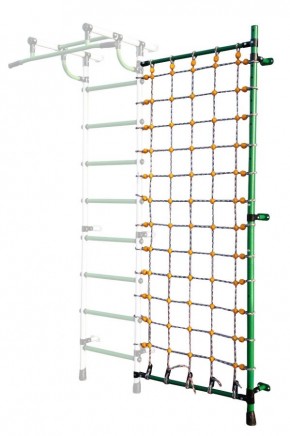 Дополнительная стойка к пристенному ДСК с сеткой для лазания, цв. зеленый в Лесном - lesnoy.mebel24.online | фото