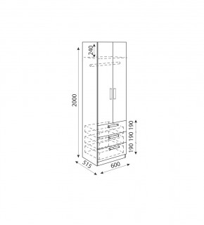 Дуглас (подростковая) М04 Шкаф с ящиками в Лесном - lesnoy.mebel24.online | фото 3