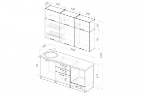 ФЬЮДЖИ Кухонный гарнитур Макси 1800 мм в Лесном - lesnoy.mebel24.online | фото 2