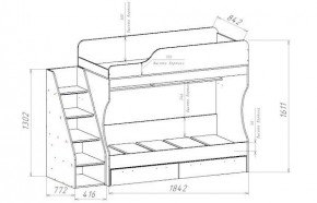 ГЕОМЕТРИЯ ГМТ.02 Кровать 2-х ярусная 800 в Лесном - lesnoy.mebel24.online | фото 2