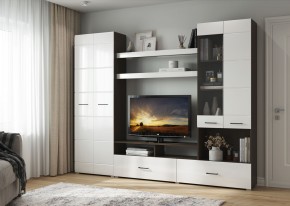 Гостиная Альфа МДФ (Венге/Белый глянец) в Лесном - lesnoy.mebel24.online | фото 4