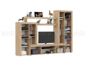 СТАС Гостиная (МДФ) Белый глянец/дуб сонома в Лесном - lesnoy.mebel24.online | фото 2